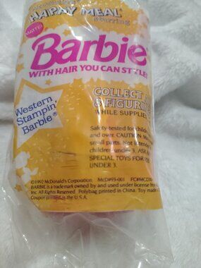 Vintage 1992 McDonald's Happy Meal "Western Stampin' Barbie"